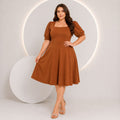 Vestido Midi Algodão Liso