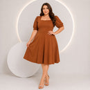 Vestido Midi Algodão Liso