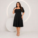Vestido Midi Algodão Liso