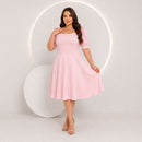 Vestido Midi Algodão Liso